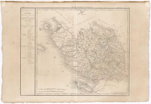 Département de la Vendée, décrété le 26 janvier 1790 par l'Assemblée Nationale, divisé en 3 arrondissements et en 29 cantons / gravé par d'Houdan.